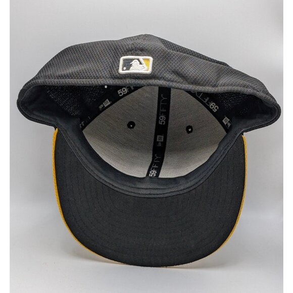 New Era 59fifty Pittsburgh Pirates Size 7 5/8 Fitted Hat Cap Black Yellow MLB - Picture 4 of 5